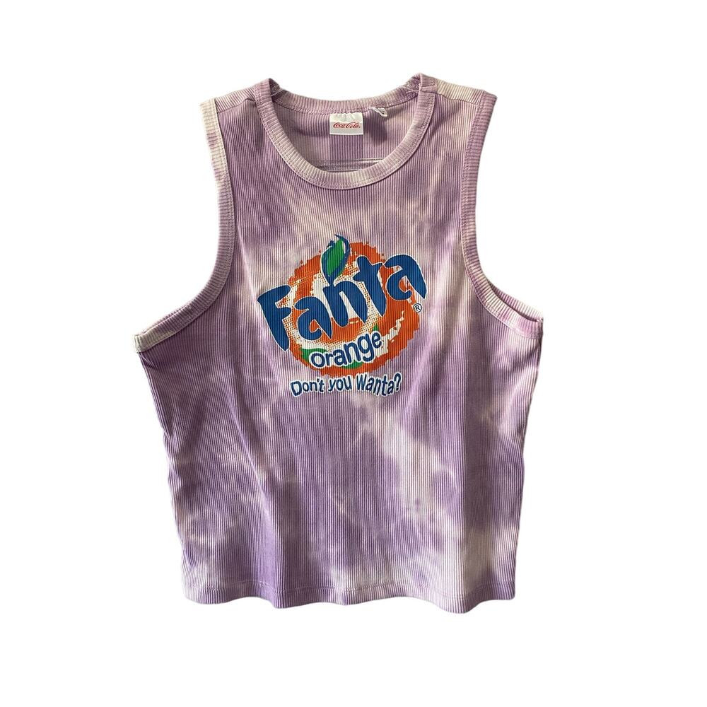 Coca-Cola Fanta Purple Tie Dye Cropped Top XL